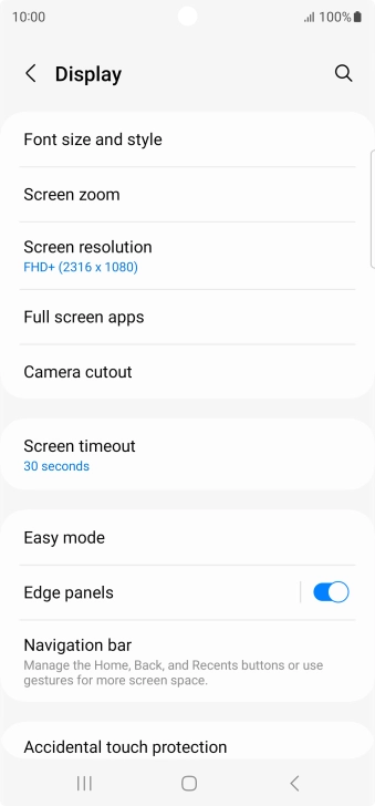 Press Screen timeout.