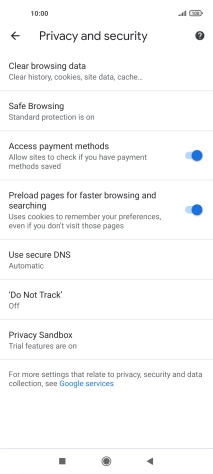 Press Clear browsing data.