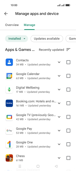 Press the required app. Press the required app.