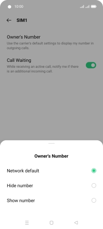 Press Show number to turn on caller identification.