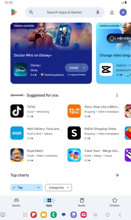Press the search field. Press the search field.