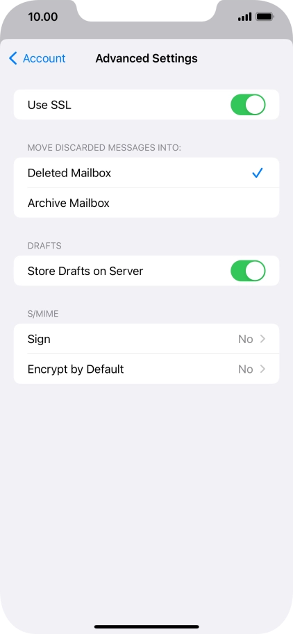 Press the indicator next to 
