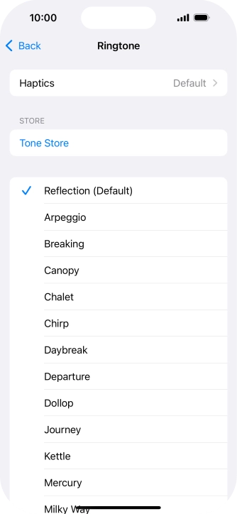 Press the required ring tones to hear them.