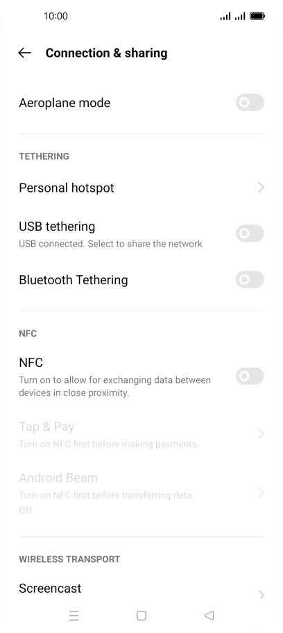 Press Personal hotspot. Press Personal hotspot.