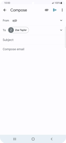 Press Subject and key in the subject for the email message.