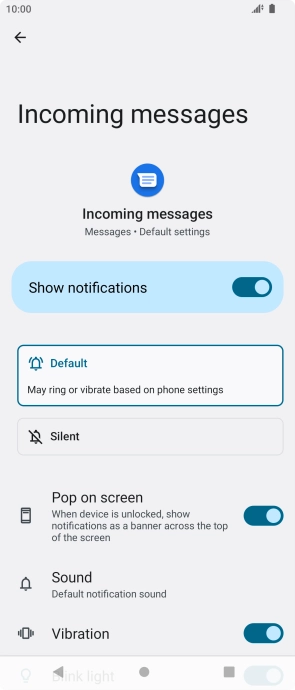 Press the indicator next to 
