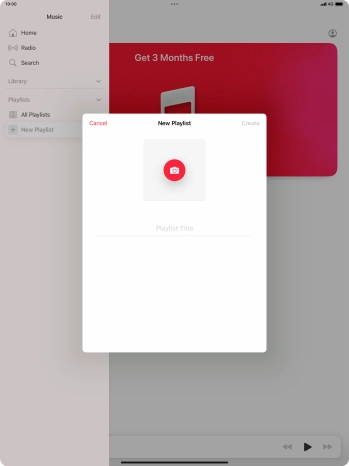 Press the text input field and key in a name for the playlist.