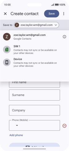 Press the required Google account.
