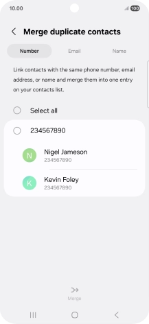 Press the field next to the required number.