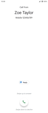 Press the accept call icon.