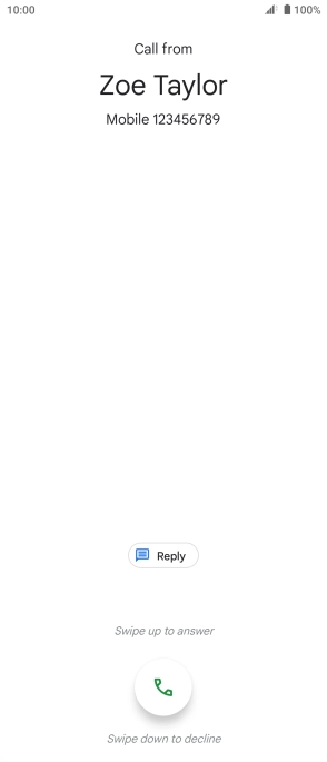 Press the accept call icon.