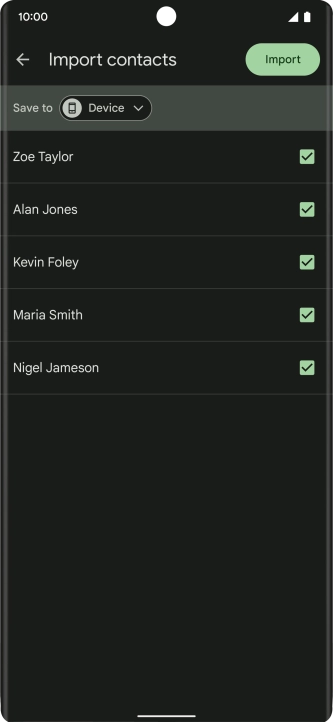 Press the fields next to the required contacts.