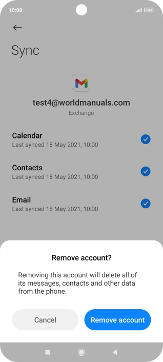Press Remove account.