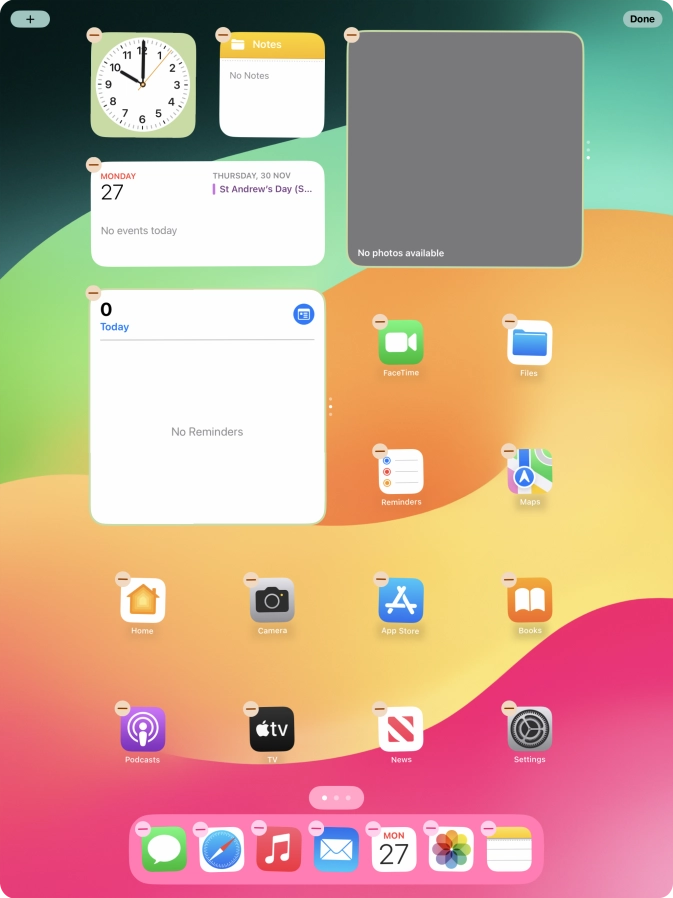 Press the home screen icon.