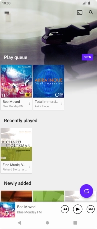 Press the menu icon.