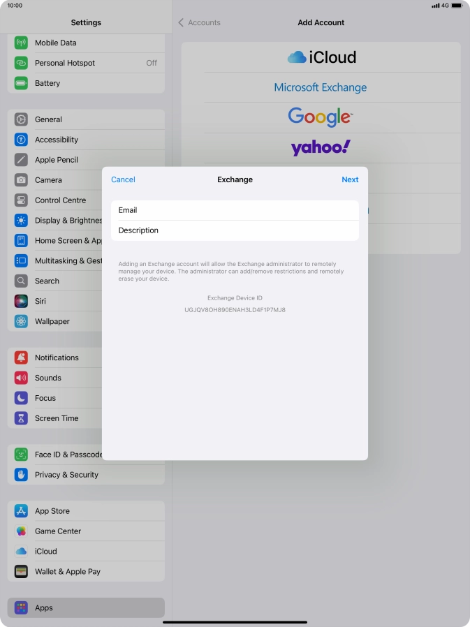Press Description and key in the required name.