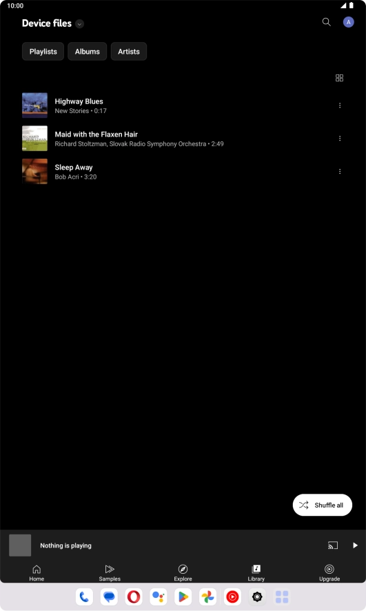 Press the required audio file.
