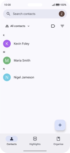 Press the new contact icon.