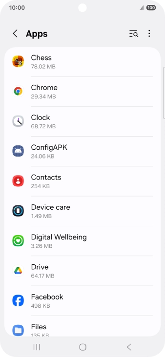 Press the required app. Press the required app.