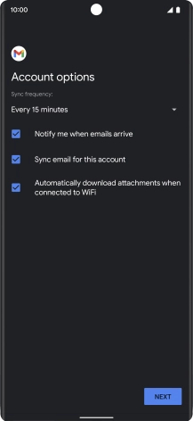 If this screen is displayed, you email account has been recognised and set up automatically. Follow the instructions on the screen to key in more information and finish setting up your email account.