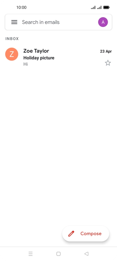 Slide your finger right starting from the left side of the screen.