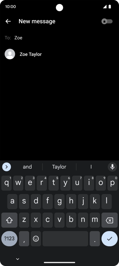 Key in the first letters of the recipient's name and press the required contact.