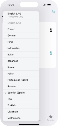 Press the required target language.