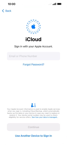 Press Email or Phone Number and key in the username for your Apple ID.
