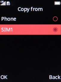Press the Left selection key.