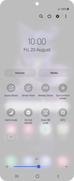 Press the NFC icon to turn the function on or off.