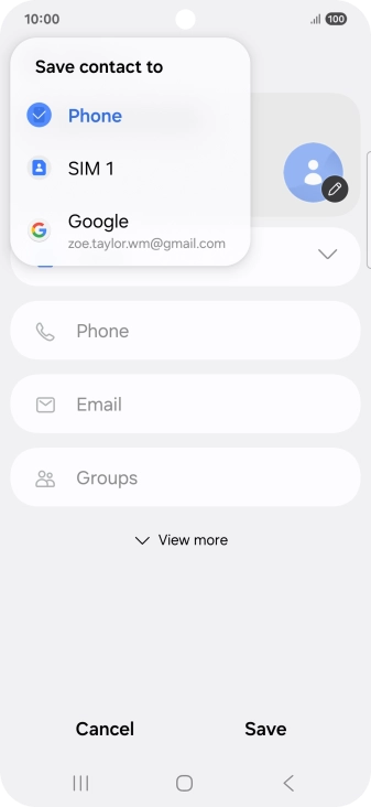 Press the required Google account.