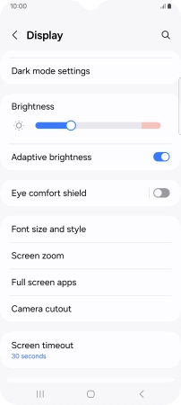 Press Screen timeout.
