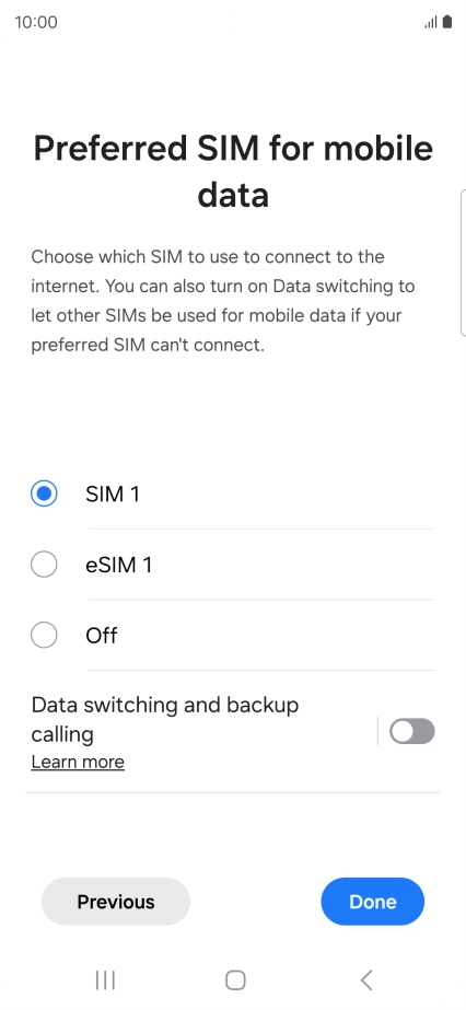 Press the required settings.