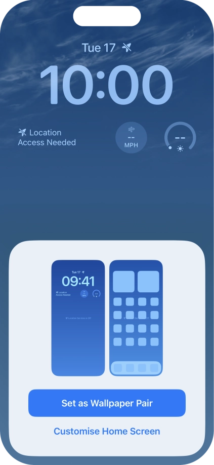 To use the same colour theme on the home screen, press Set as Wallpaper Pair. To use the same colour theme on the home screen, press Set as Wallpaper Pair.