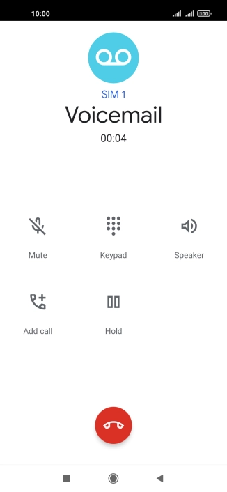 Press the end call icon.