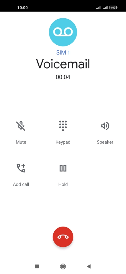 Press the end call icon.