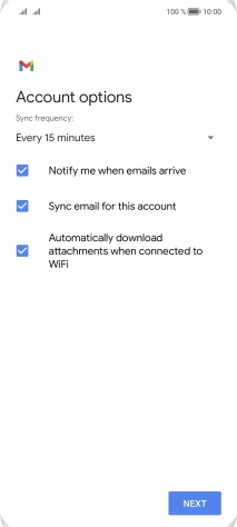 If this screen is displayed, you email account has been recognised and set up automatically. Follow the instructions on the screen to key in more information and finish setting up your phone.