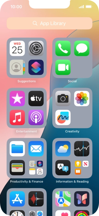 Press the required app. Press the required app.