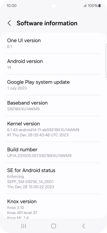 Your phone's software version is displayed below Android version. Your phone's software version is displayed below Android version.