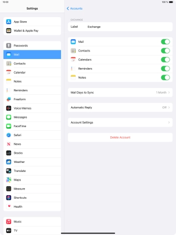 Press Account Settings.