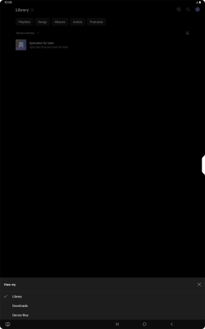 Press the required category and go to the required audio file.