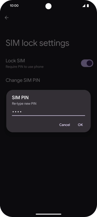 Key in the new PIN again and press OK.