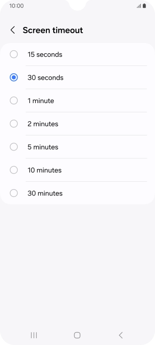 Press the required setting. Press the required setting.