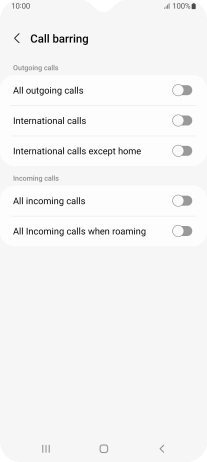 Press the required setting to turn the function on or off. Press the required setting to turn the function on or off.