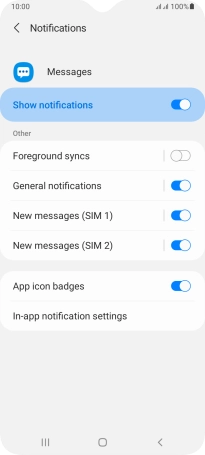 Press the indicator next to 