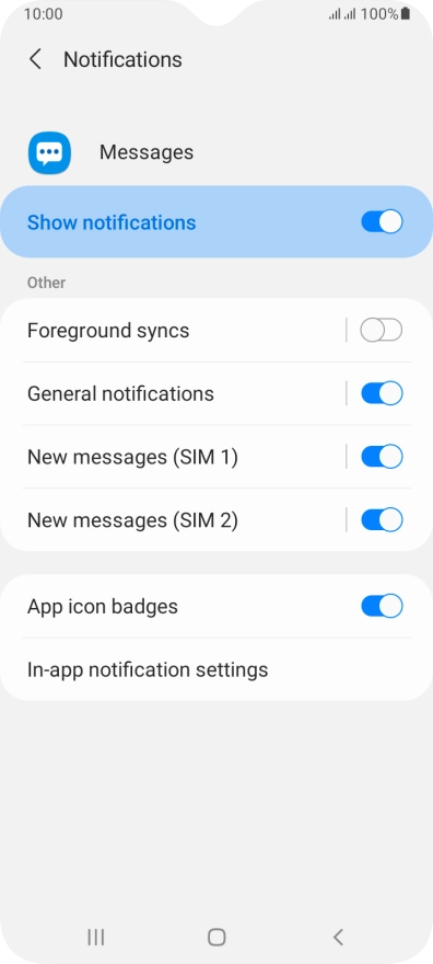 Press the indicator next to 