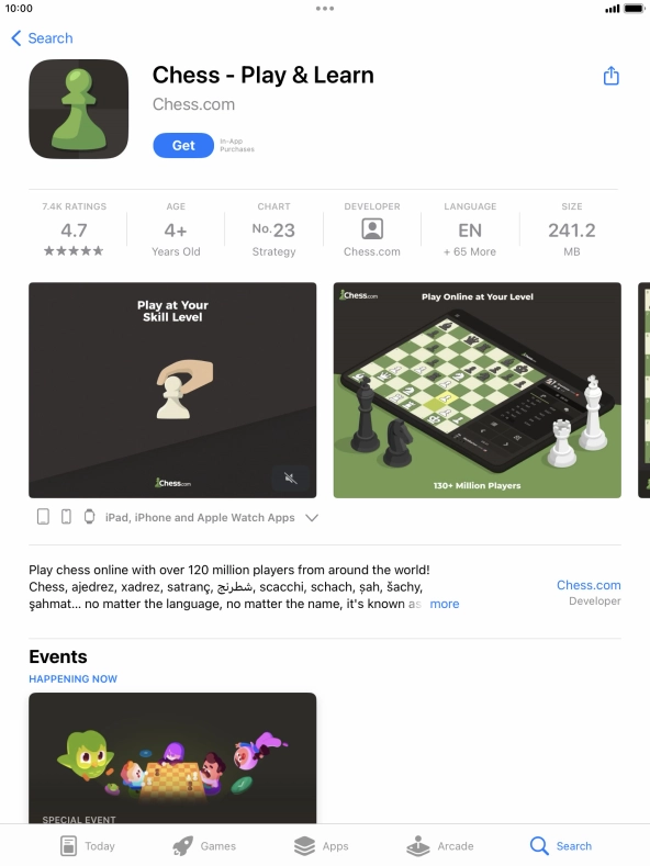 Press Get and follow the instructions on the screen to install the app.