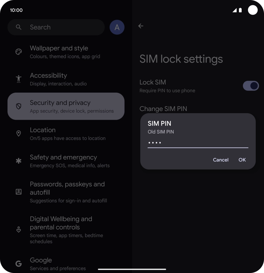 Key in your current PIN and press OK.