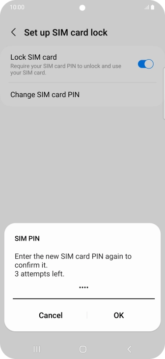 Key in the new PIN again and press OK.