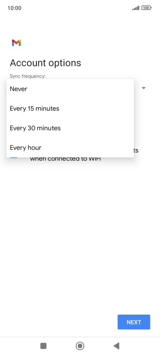 Press the required setting.